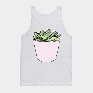 Green succulent in pink flowerpots Tank Top